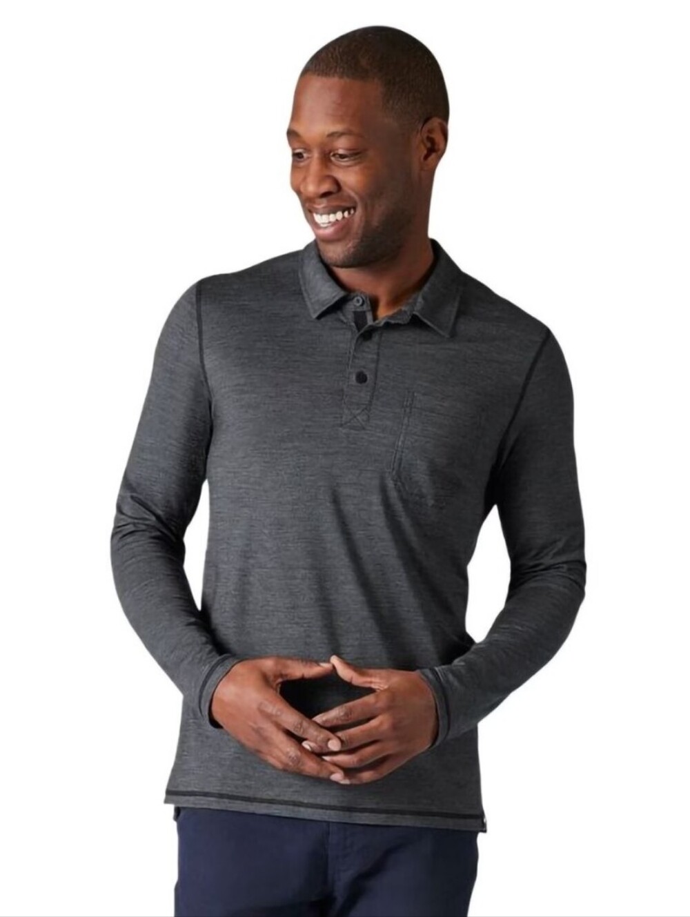 Smartwool | Merino Sport 150 Long Sleeve Gray Polo Shirt